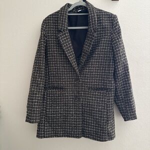 Old Navy Black and White Checkered Blazer